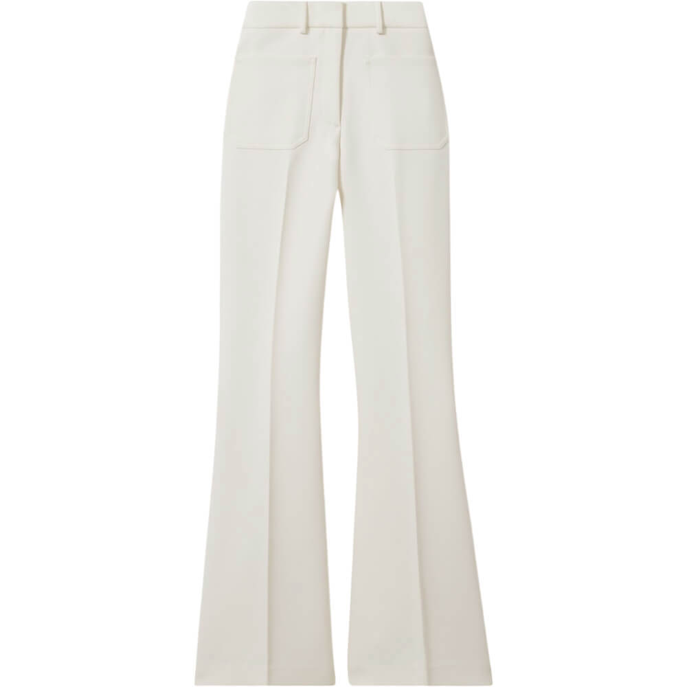 REISS PRIYA Twill High Rise Flared Trousers